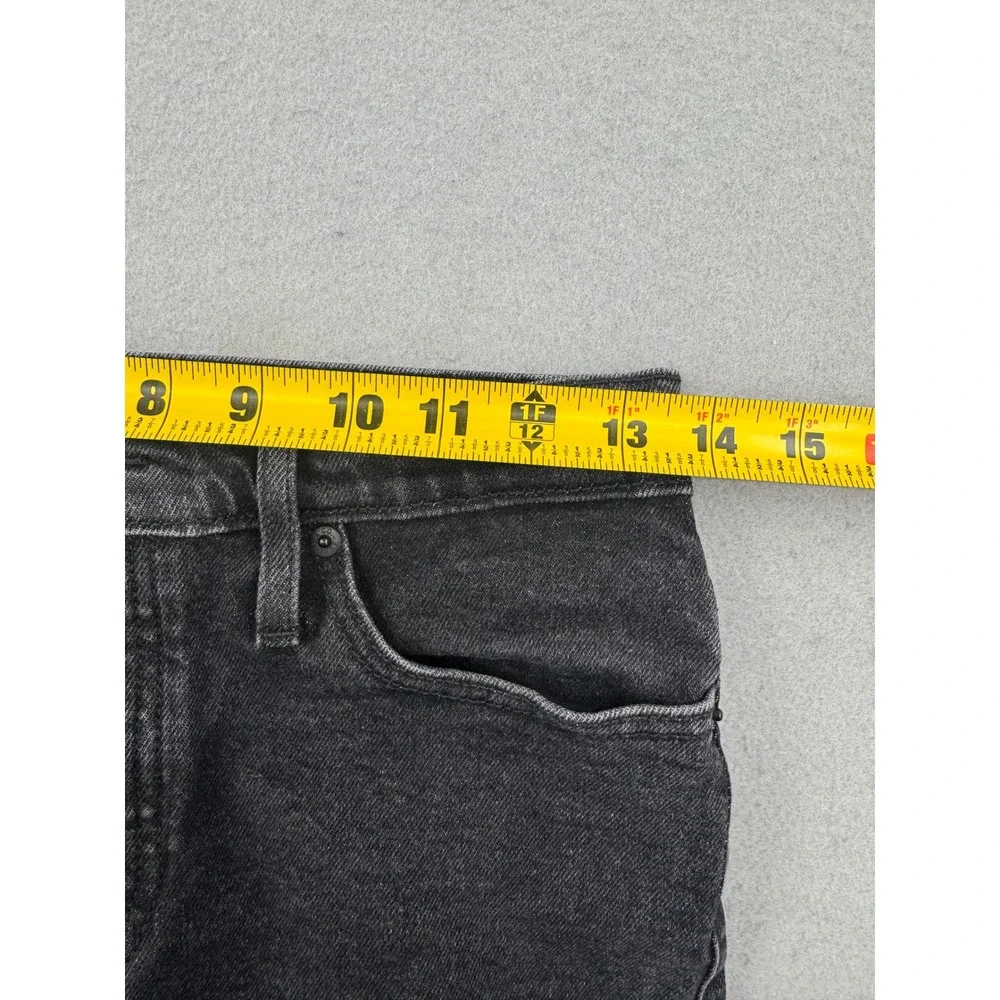 Levis Wedgie Skinny High Rise Black Jeans Raw Hem Button Fly Womens 27 (27x26)